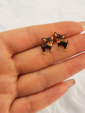 New Enameled Chihuahua Puppy Dog Stud Earrings Dog Lovers Dogs Cute Gift