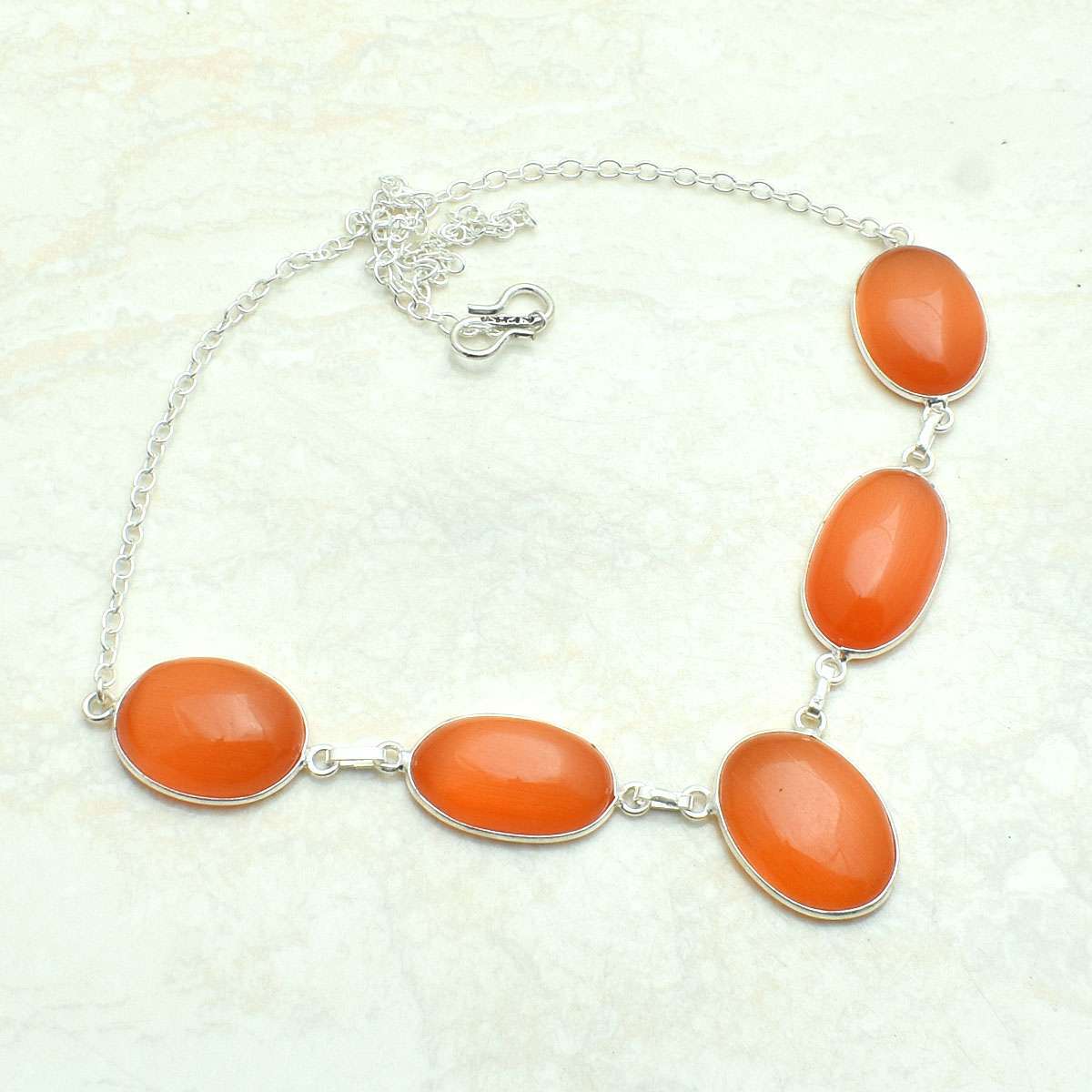 Cat Eye Gemstone Ethnic Handmade Necklace Jewelry 17 Gms AN 61417