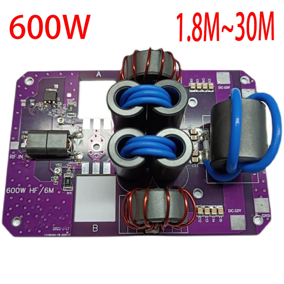 Placa amplificador de potencia 1.8-30M 600WHF placa amplificador SSB para radioaficionado radio onda corta Foto 2 de 3