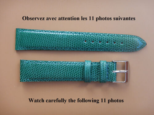 18 mm BRACELET EN LEZARD VÉRITABLE VERT TRES BELLE QUALITÉ FRANCAISE - Photo 1/12