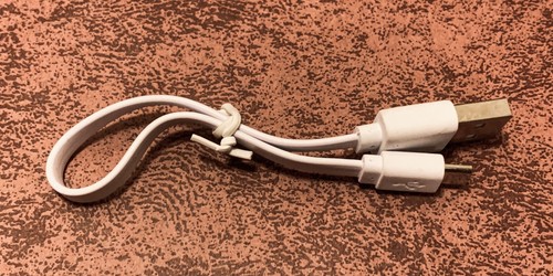 8" Inch Flat Micro USB-B/USB 2.0 Cable White (Micro USB-B) - Picture 4 of 5