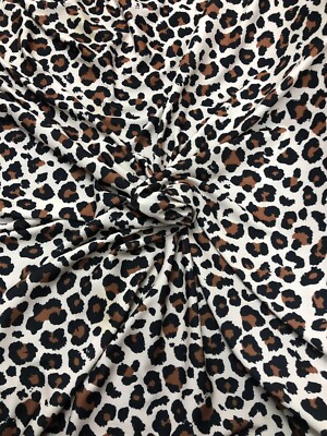 4 METER LIVERPOOL STRUKTUR SCUBA JERSEY STRETCH LEOPARDENMUSTER KLEID STOFF GÜNSTIG