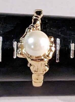 Park Lane ''DEBUTANTE''  RING -  Orante 18K Gold Plating + Pearl  -  SZ 8 - Pretty
