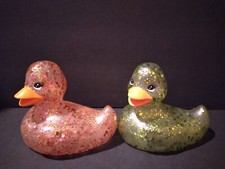 Bath  Body Works Rubber Ducks Pink  Green Glitter NWT Tub Ducky Jeep Ducking