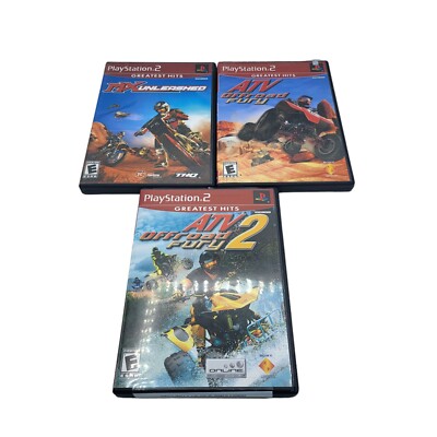 PS2 Playstation 2 Game Lot ATV Offroad Fury 1 and 2  MX Unleashed Lot Of 3