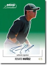 RENATO NUNEZ 2011 Just LIMITED Rookie Autograph GREEN Auto RC #/5