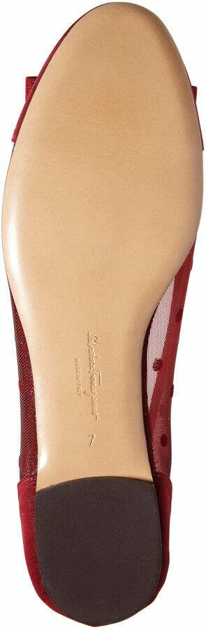 NEW SALVATORE FERRAGAMO Varina Dots Women's 724119 Red Flats Size