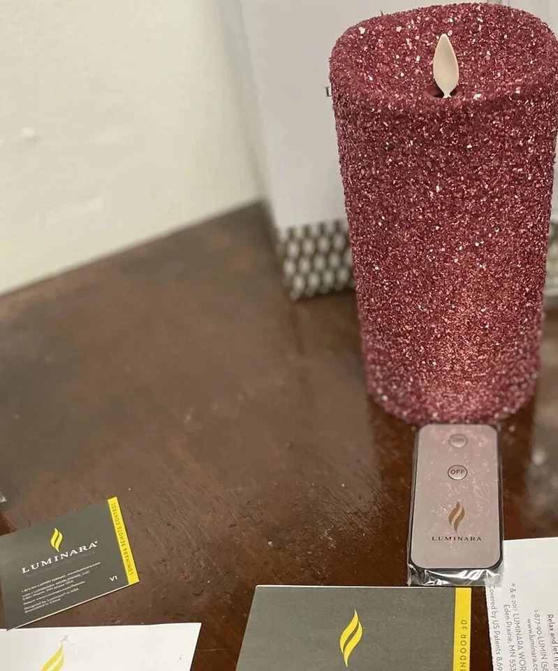 1 NUEVO LUMINAR Vela Roja Brillo Sin Llama 7" Pilar Rojo Navidad Vacaciones ALTO Foto 4 de 4