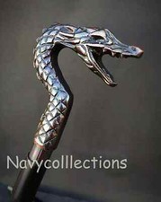 Antique Dragon Head Wooden Walking Stick Designer Cane Christmas Gift