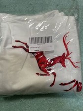 Merry Christmas Happy New Year Red Reindeer Pillowcase Cover 15 X 15 New 4 Cases