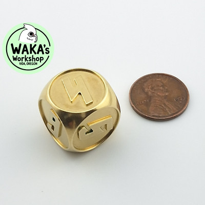 Star Space Brass Dice - 18mm CNC Machined D6 Gift for 40k, D&D, Tabletop Games