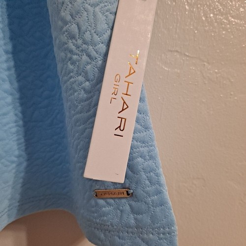 Tahari Girl Sky Blue Lightweight Quilted Jacket Rhinestone Buttons Size 5 NWT - Picture 2 of 4