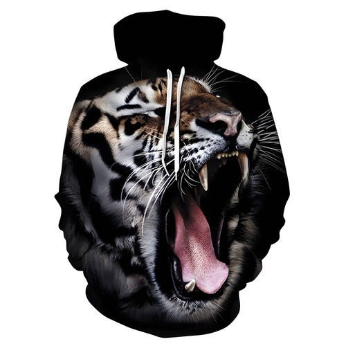 Men's Casual Long Sleeve T-Shirt with Tiger Print Lightweight Pullover for Youth - 第 29/48 張圖片