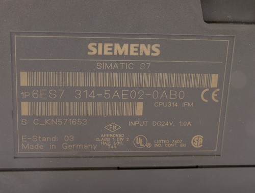 Siemens SIMATIC S7-300, CPU 314 IFM KOMPAKT CPU 6ES7314-5AE02-0AB0 E-Stand:03 - Picture 2 of 4