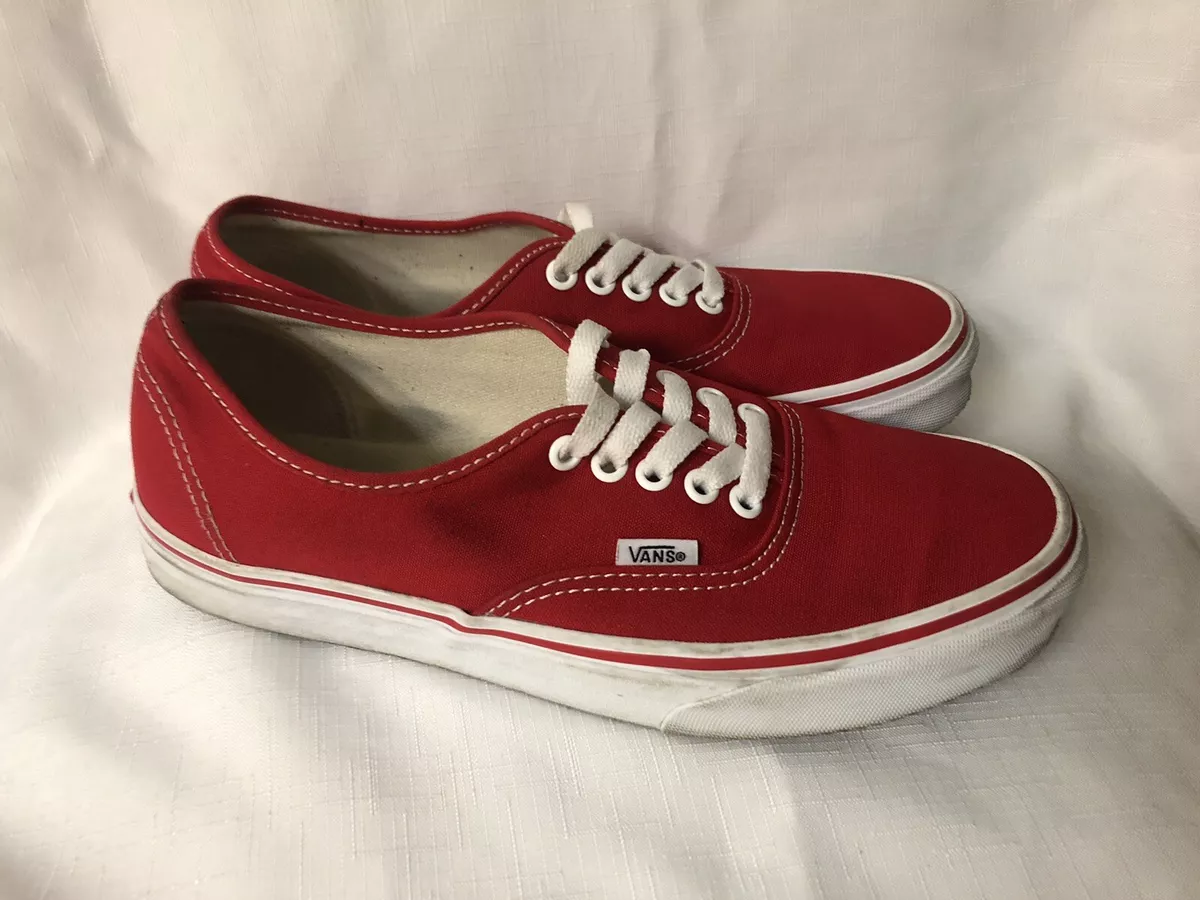 Vans Authentic Classic Red Lace Up Skate Shoes Size 8.0 Mens 9.5