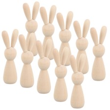 10PCS Unfinished Doll Wood Peg Dolls Unpainted Peg Dolls Painting Wood
