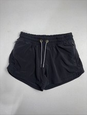 Athleta Girls Black Shorts Size L /12 Drawstring Elastic Waist Zipper Pockets