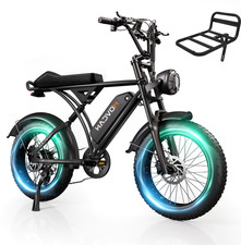 Movcan Mountain Ebike Adults 20" Fat Tire Electric Bike 33mph 1500W 48V 18.2Ah