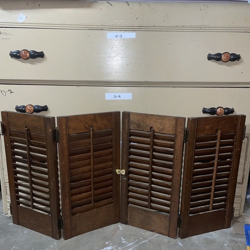 VTG! Plantation Window Shutters ~Wood~Louver~Brown~18”x18” Set of 2!