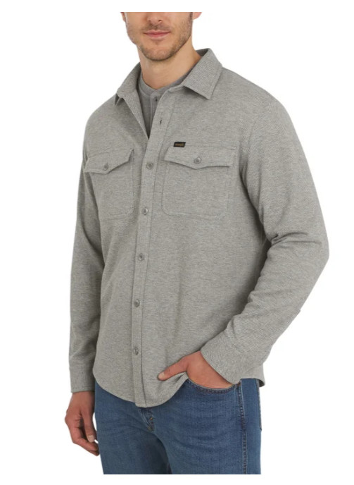 Wrangler Men's Flannel Brushed Knit Shirt Regular Fit Gray Size XXL