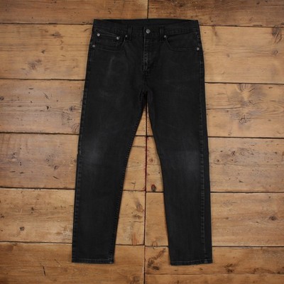 Levis 502 Jeans 32x28 Herren Schwarz Regular Taper Stonewash Red Tab Denim