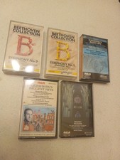 Lot Of 5x Vintage Cassette Tapes - Classical , Mozart Beethoven Etc.
