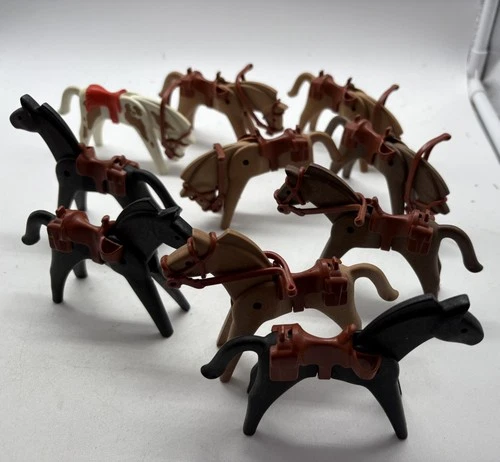 Playmobil Horse Lot of 10 Horses VTG Accessories