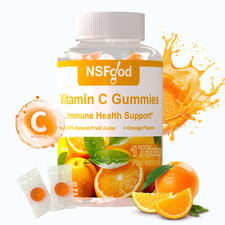 Vitamin C Gummies 175MG Immune Support Orange Flavor Individually Sealed 30count