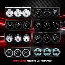 Universal Car Mod Gauge Set - Black Housing White Face Orange Needle Display Universal Car Mod Gauge Set - Black Housing White Face Orange Needle Display