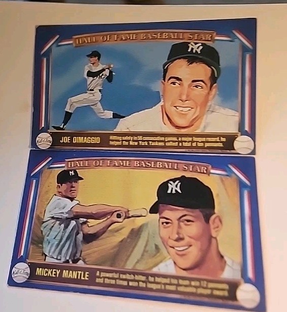 1982 Davco Hall of Fame Baseball Star Mickey Mantle And Joe DiMaggio 