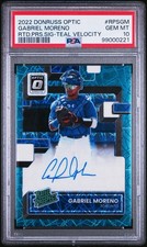 2022 Optic Gabriel Moreno Rated Prospect Teal Velocity Rookie RC Auto /25 PSA 10