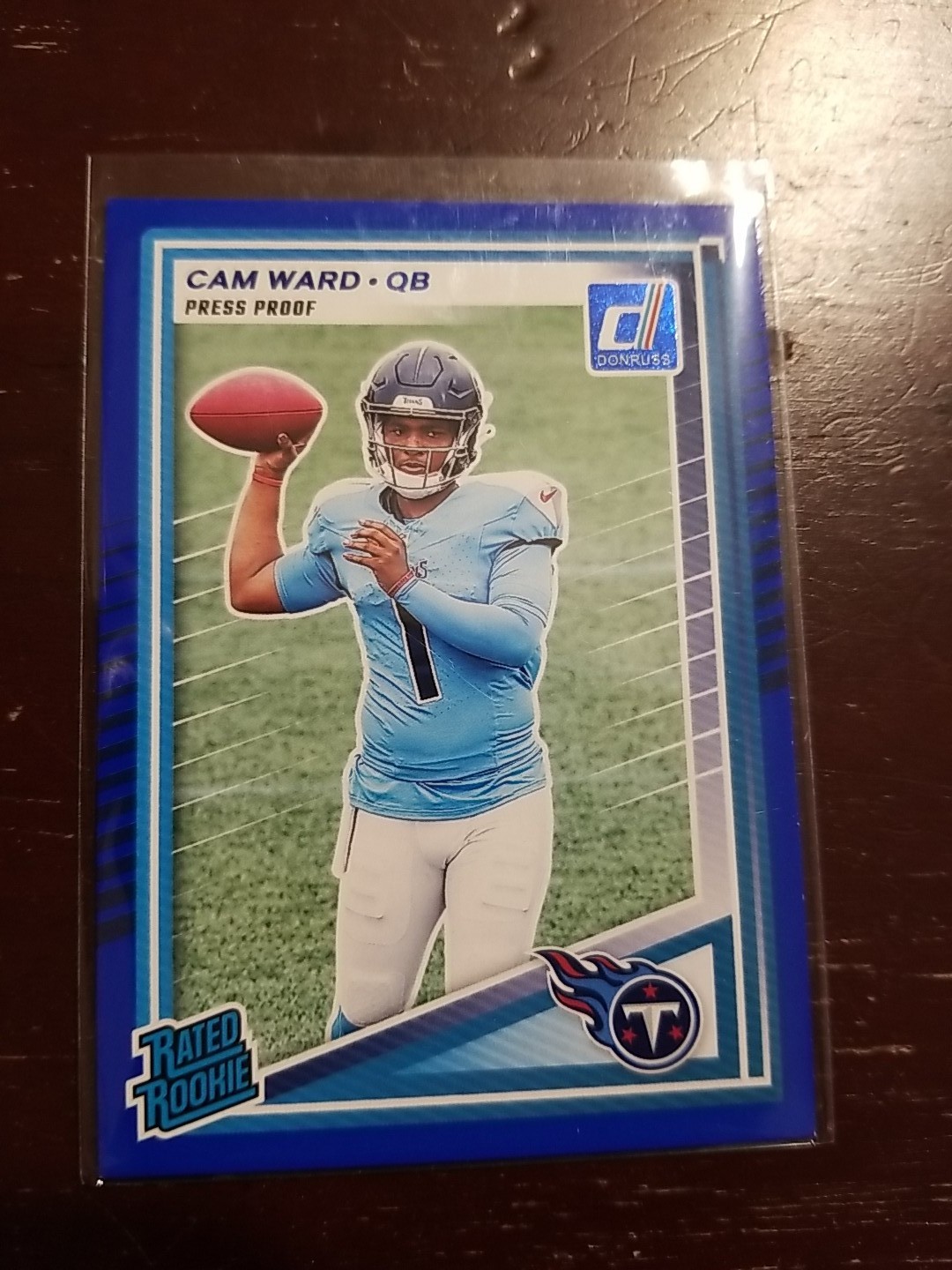 2025 Panini Donruss - Rated Rookie Cameron Ward #350 Press Proof Blue (RC)