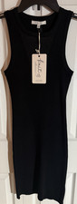 LOVE TREE Knit Collection Black Bodycon Sleeveless Ribbed Short Dress Size S NEW