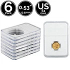 6 Pack 13.5 mm Slab Coin Snap Holders For US $1 Liberty Head Gold Dollar Type 1