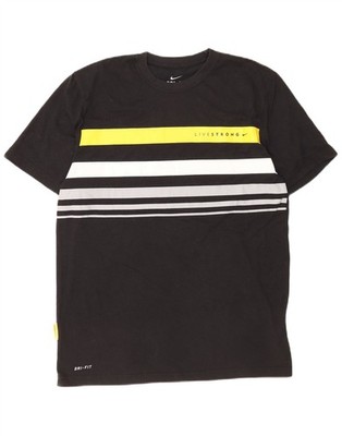 Nike Herren Dri Fit T-Shirt Oberteil Large Schwarz Colourblock Polyester FH08