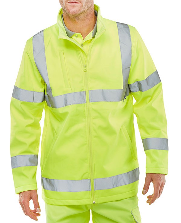 Beeswift Hi-Vis Soft Shell Lightweight Jacket Saturn Yellow Size L
