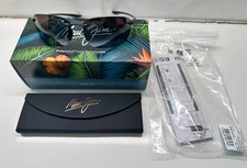 NEW Maui Jim Sport Ho'okipa Sunglasses Black/Gray Polarized 64mm MJ0407S-001
