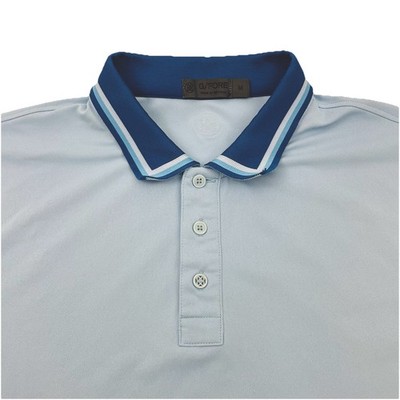 G/FORE Men's Polo Shirt Medium Blue Golf Performance Athletic Stretch