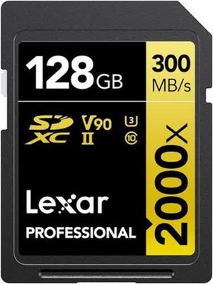 Lexar Professional 2000x SD Karte 128GB, SDXC UHS-II Speicherkarte ohne