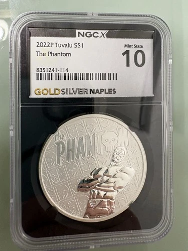 2022-P Tuvalu the Phantom 1oz .9999 Silver Coin NGC-X 10