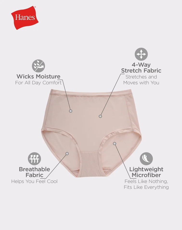 Hanes Modern Brief 6-Pack Comfort Flex Fit Microfiber Stretch No ride up Wicking - Image 4 of 4