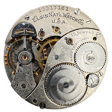 Antique 12s 1908 Elgin 15j Mechanical Hunter Pocket Watch Movement 314 USA