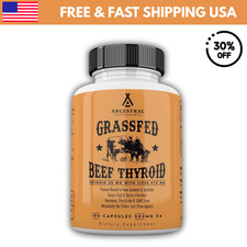 Grassfed Beef Thyroid with Liver 500mg Grass Fed/No Hormones/Non GMO 180 Caps US