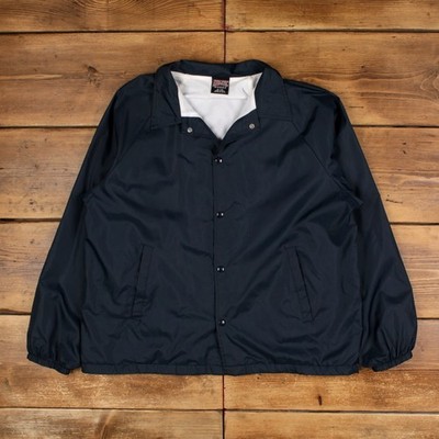 Vintage Athletic Works Coach Jacket XL 90s USA Made Satin Blue