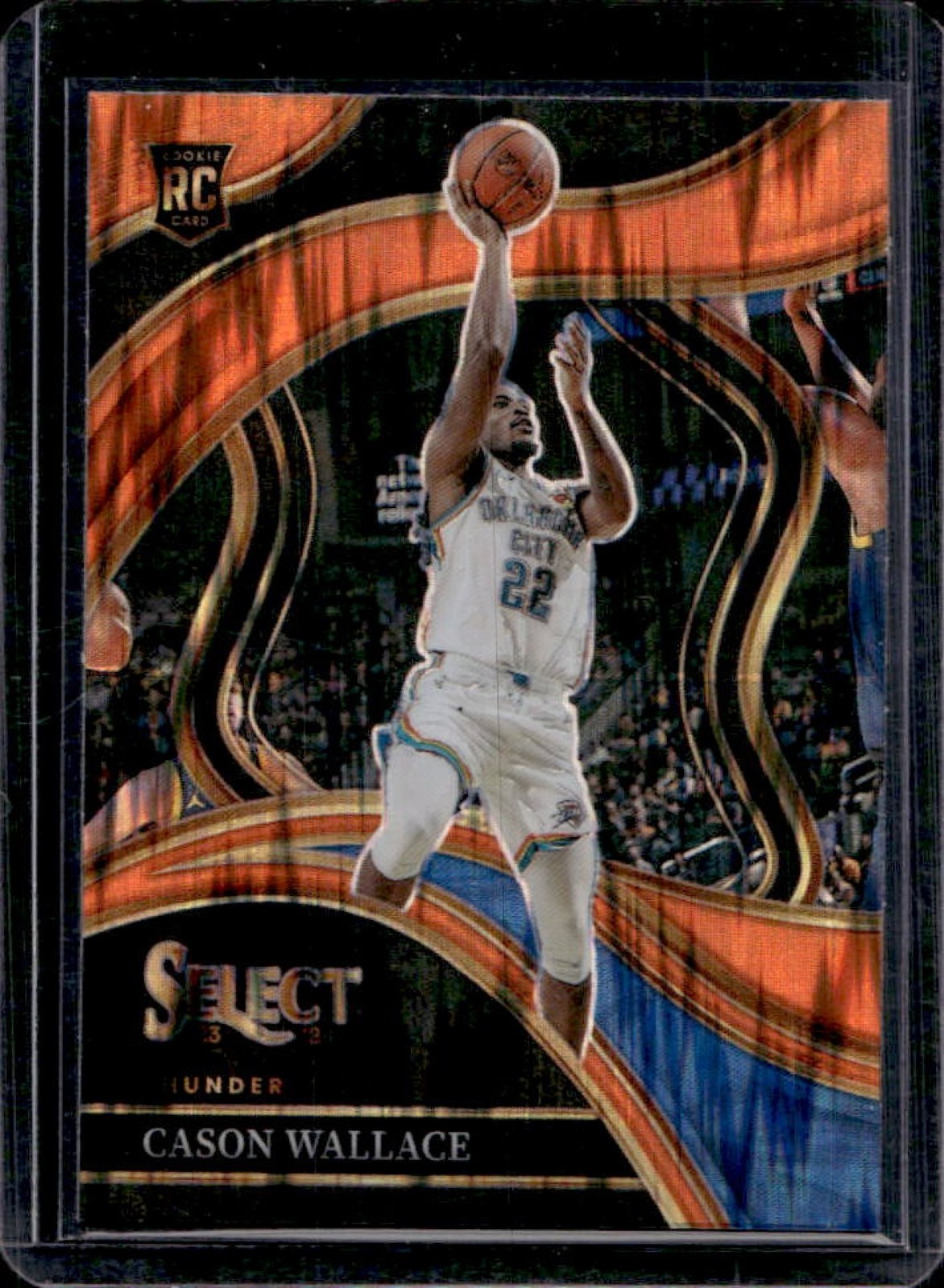 2023-24 Panini Select Cason Wallace RC Orange Flash Prizm Courtside #298 Thunder