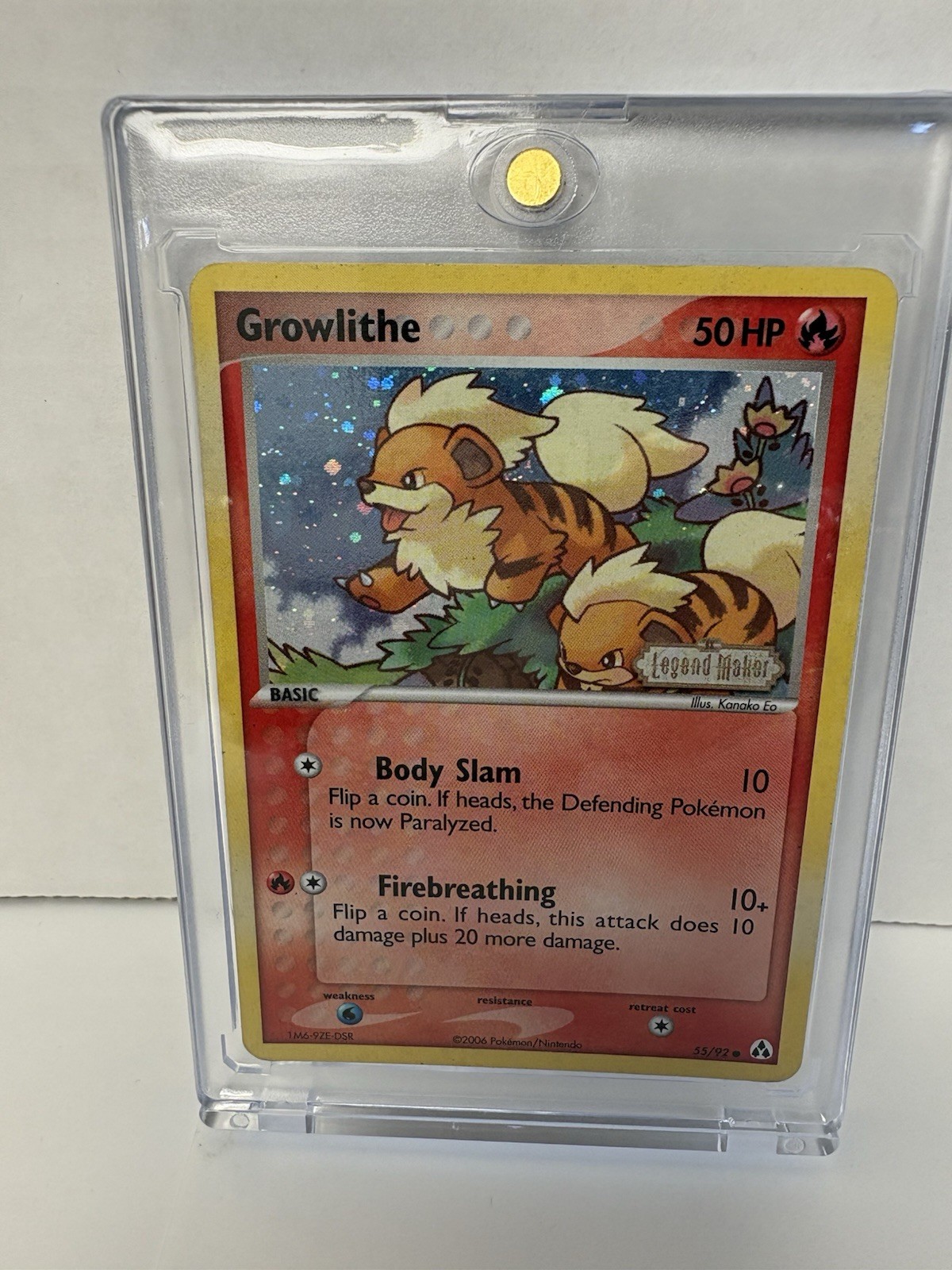 2006 Growlithe Pokémon Legend Maker Reverse Hollow 55/92