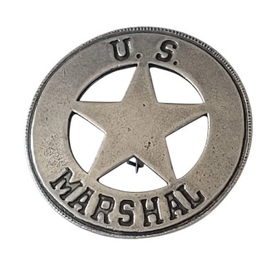 US Marshal Round Badge Western Collectable Silver Finish US Marshal Badge Pin