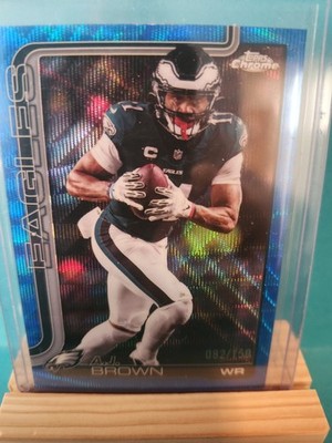 2026 Topps Chrome Football A J Brown  Blue Prizm/150 #243 Eagles/Patriots 