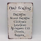 Lord Of The Rings Metal Tin Sign 12"x8"  Hobbit Meals Menu Retro Wall Art Poster