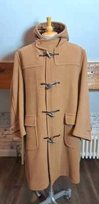 GRENFELL DUFFLECOAT HERREN GRÖSSE LARGE DUNKEL CAMEL WOLLE VOLLE LÄNGE GUTER ZUSTAND